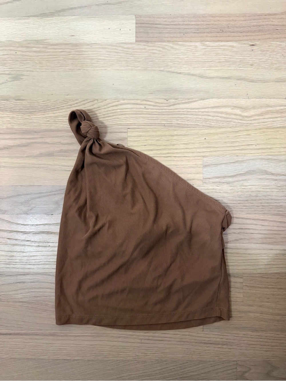 Women’s One-Shoulder Knot Tank Top — Brown
